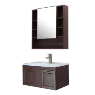 750幅欅木目壁掛け引出化粧洗面台洗面器水栓排水ミラー鏡収納 Ambest Vn9712 アムベスト水周り建材